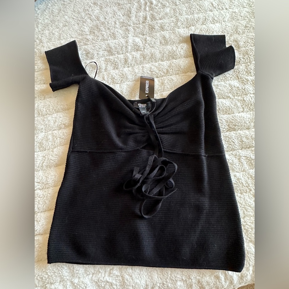 Express - Short Sleeve Black Top